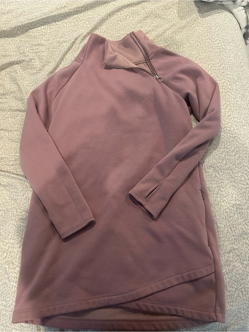 Athleta Blush Mauve Quarter-Zip Pullover